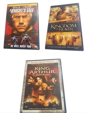 3 Medieval Epic DVDs – Kingdom of Heaven, King Arthur, A Knight's Tale